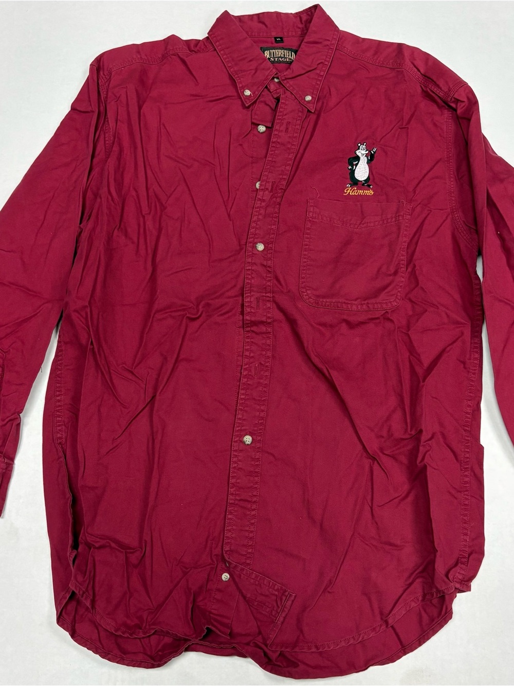 Hamm’s Red Button-Down Casual Men's Shirt